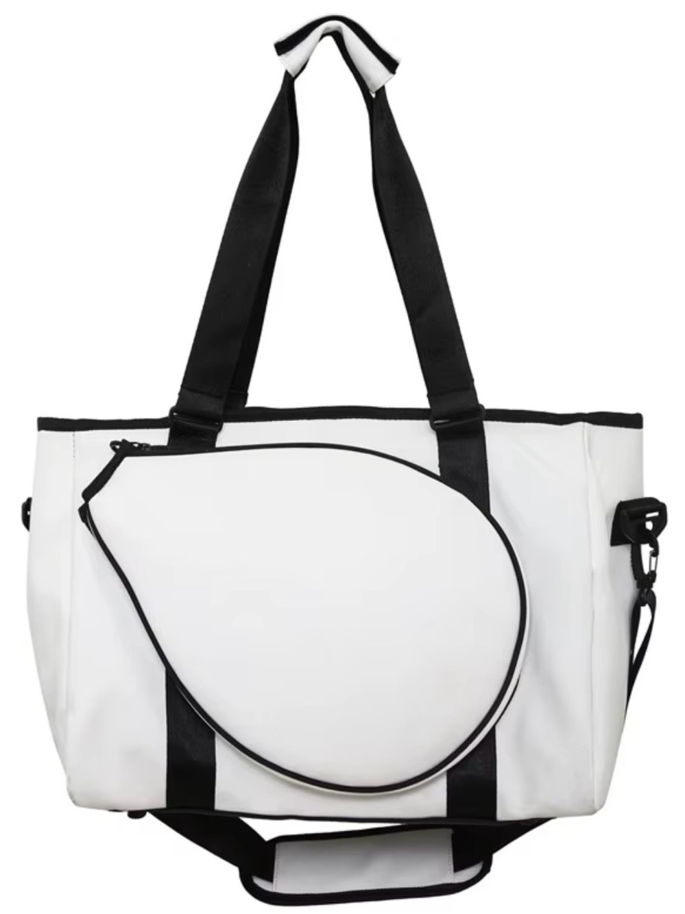 New Waterproof Tennis Tote Bag Racket Pocket White Black